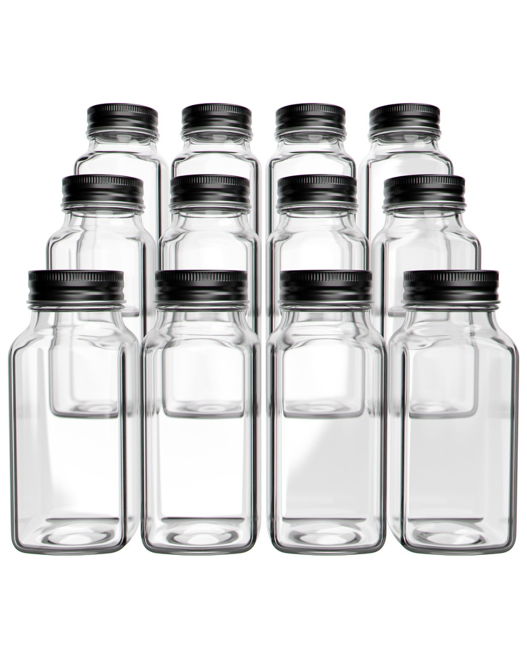 Set van 12 Glazen Kruidenpotjes met Deksel & Labels