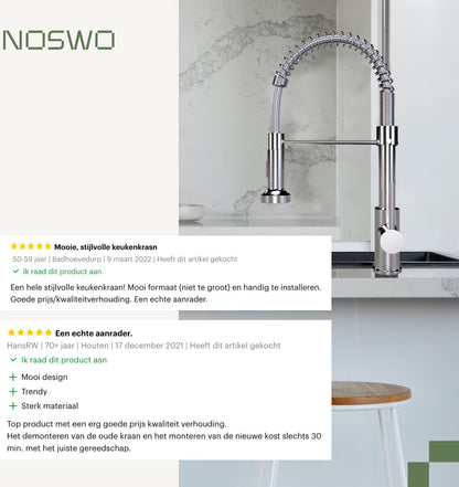 Chromen Keukenkraan met Uittrekbare Handdouche – Flexibele Slang