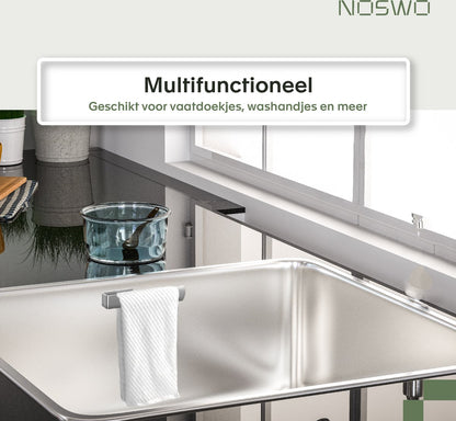 Vaatdoekhouder RVS Zilver – Zelfklevend – Keuken Organizer