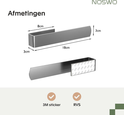 Vaatdoekhouder RVS Zilver – Zelfklevend – Keuken Organizer