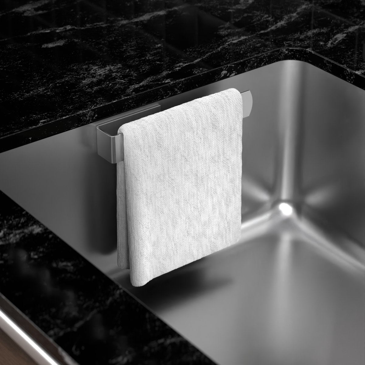 Vaatdoekhouder RVS Zilver – Zelfklevend – Keuken Organizer