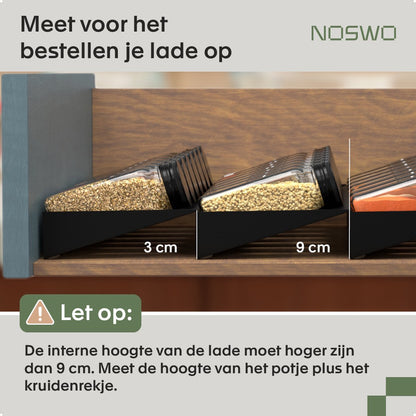 Kruidenrek Lade 4-Laags – 28 RVS Potjes – Keuken Organizer