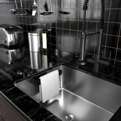 Vaatdoekhouder RVS Zwart – Zelfklevend – Keuken Organizer