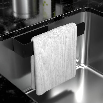 Vaatdoekhouder RVS Zwart – Zelfklevend – Keuken Organizer