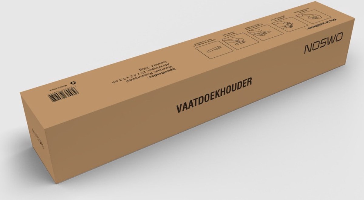 Vaatdoekhouder RVS Zwart – Zelfklevend – Keuken Organizer
